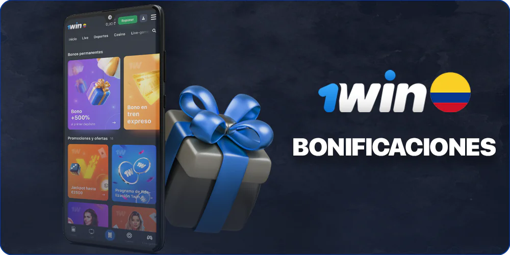 Bonos disponibles para los colombianos en la App móvil 1Win