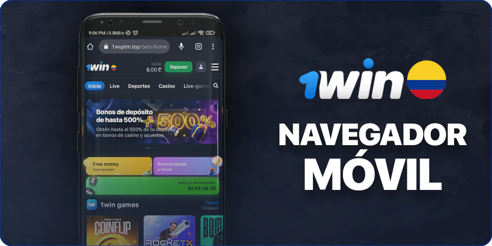 Versión para navegador móvil del sitio web de 1Win