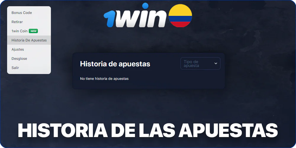 Historial de apuestas en 1Win