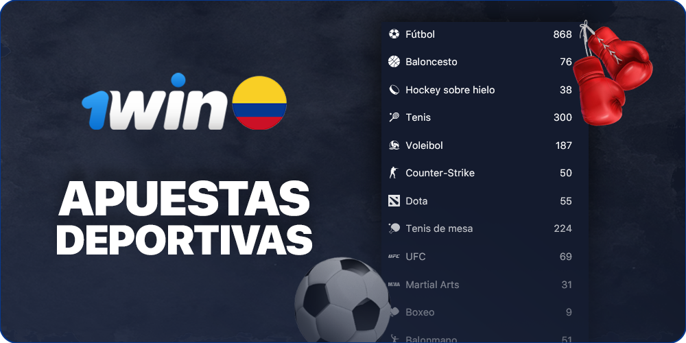 Deportes disponibles para apostar en 1Win