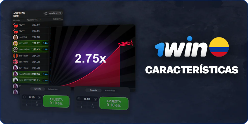 Características de Aviator para los colombianos en 1Win