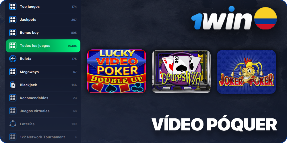 Juega a la Vídeo póquer en 1Win Casino
