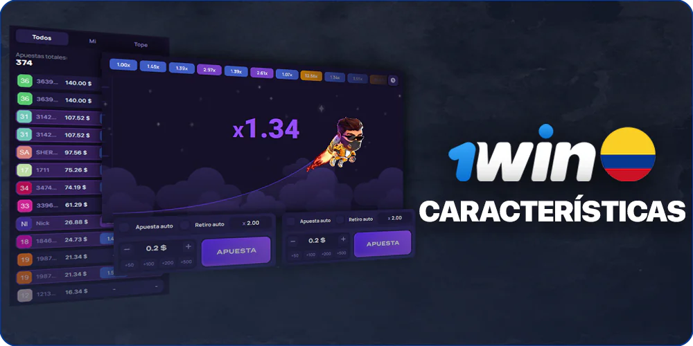 Características de Lucky Jet en 1Win