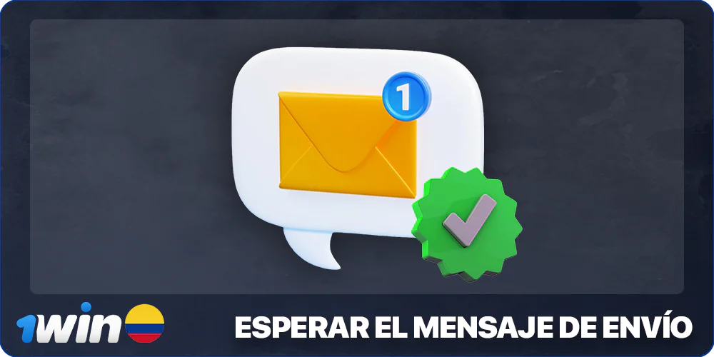 Espere la confirmación del servicio de asistencia de 1Win