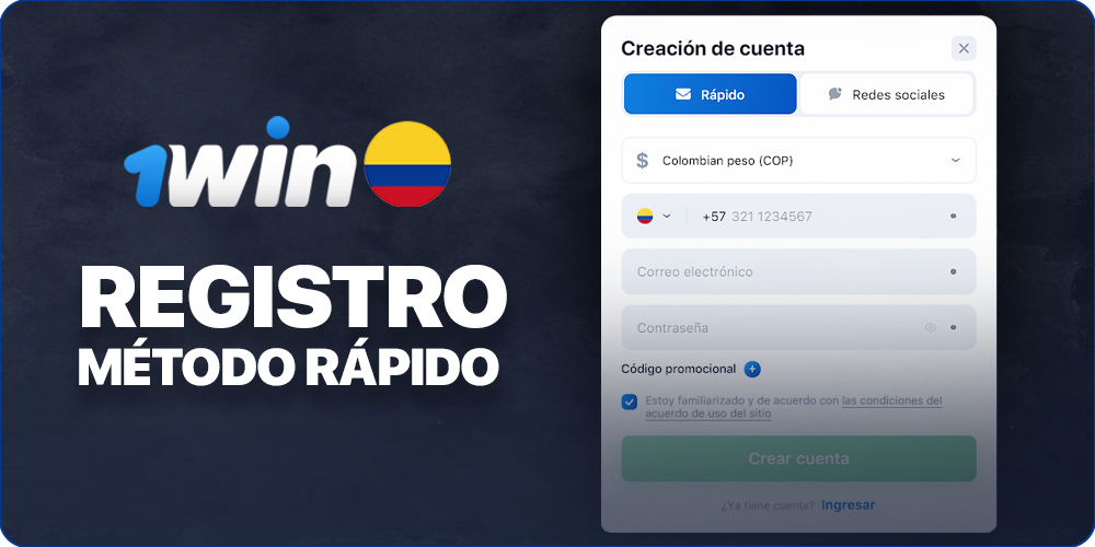 Un método rápido para registrarse en el sitio web de 1Win